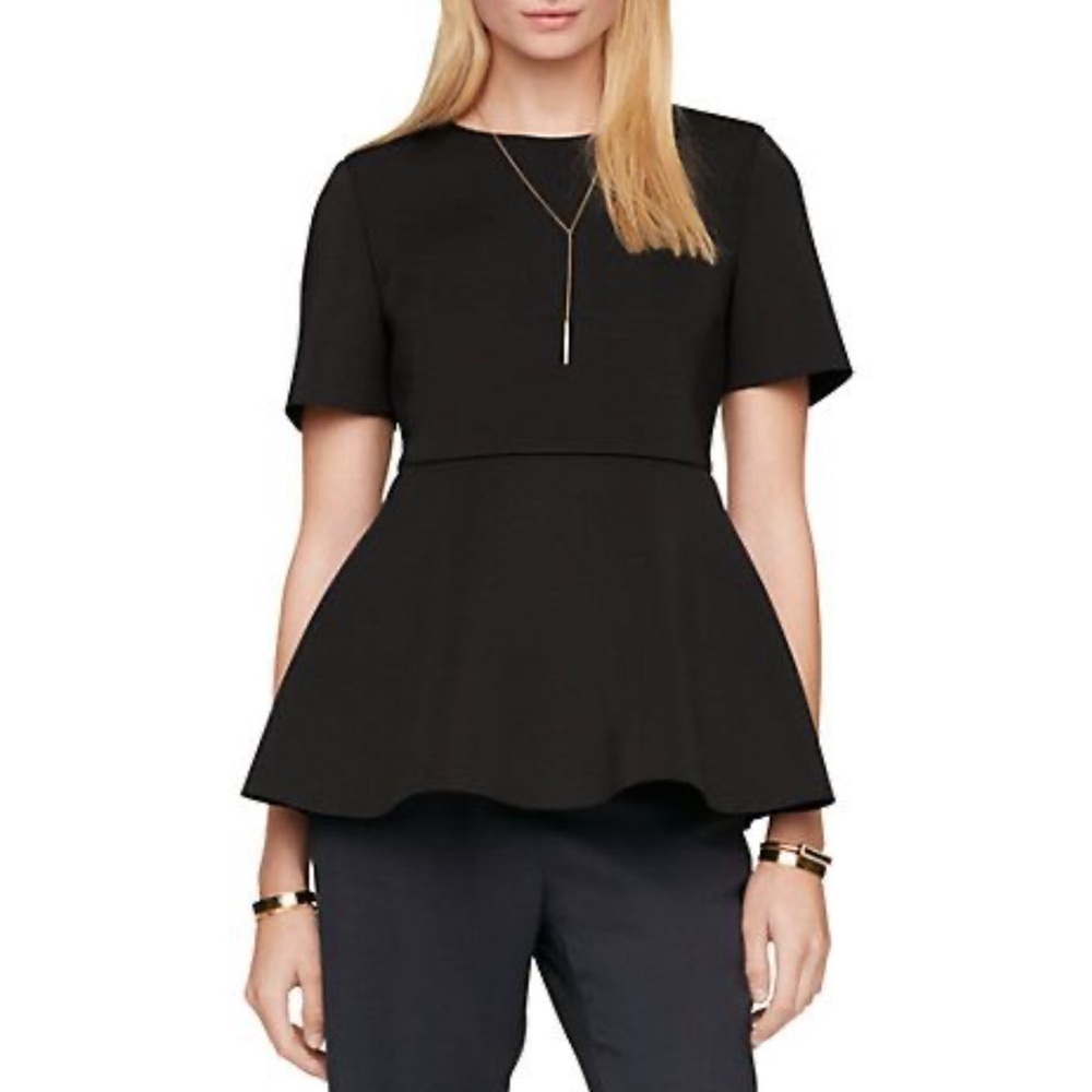 Kate spade black scuba peplum style back zip top size extra
Small